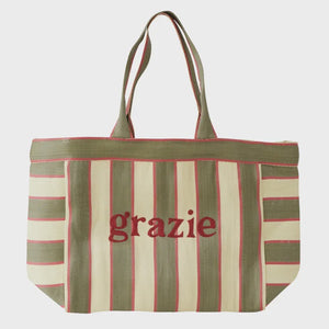 Grazie Recycled Large Tote - Olive