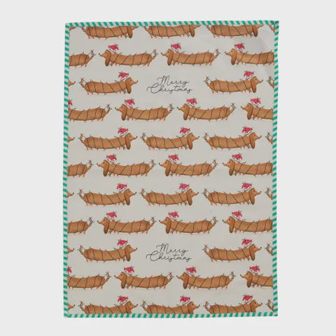 Sausage Dog Cotton Tea Towel 50x70cm