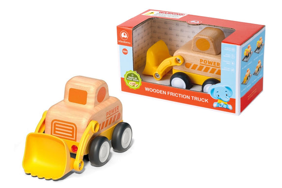 Wooden Friction Truck Bulldozer With Sound And Light