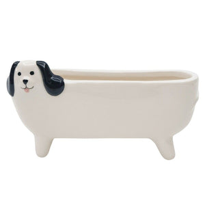 Long Dog Planter - Black & White