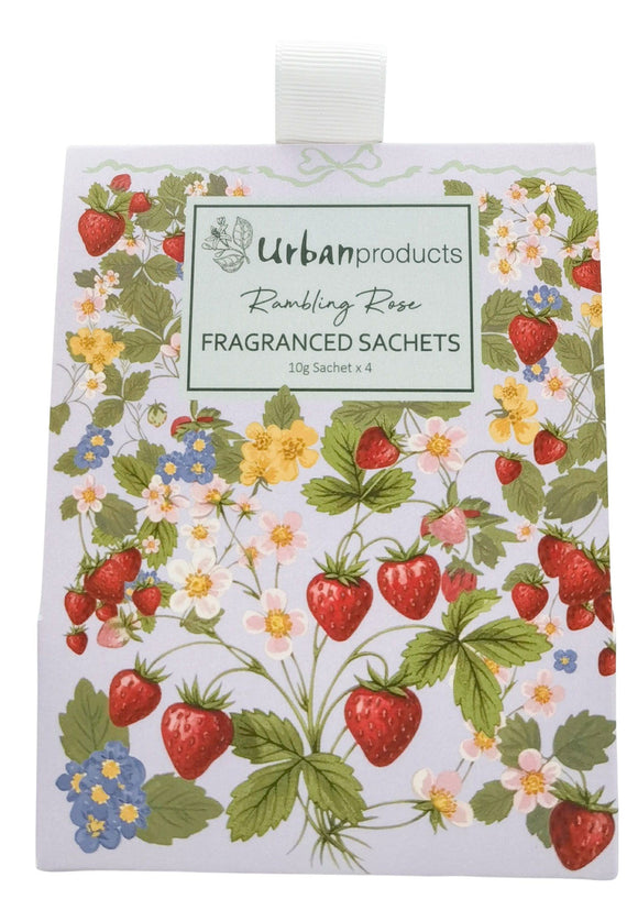 Strawberry Field Scented Sachet 4pk - Rambling Rose