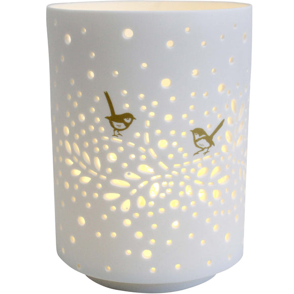 Porcelain Cup Tealight Holder - Bird