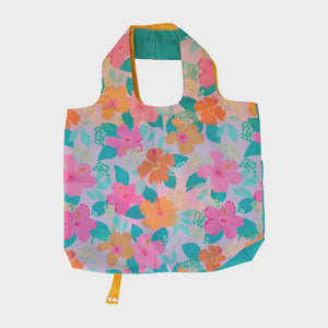 Foldable Shopping Tote - Hibiscus