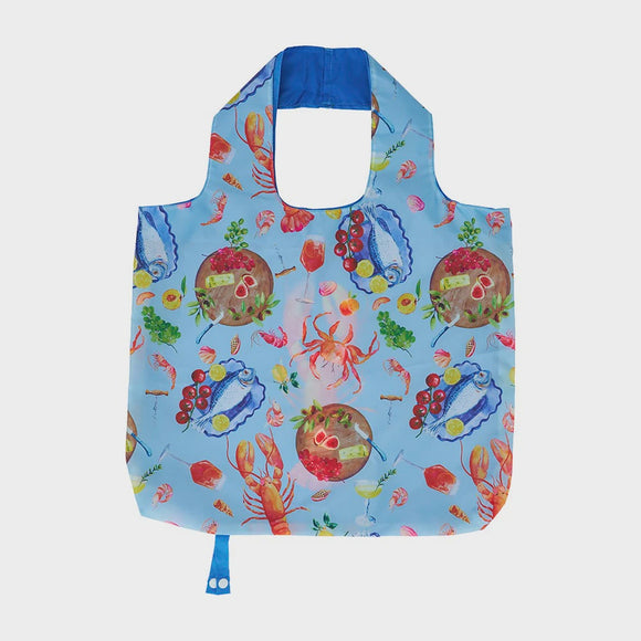 Foldable Shopping Tote - Seafood