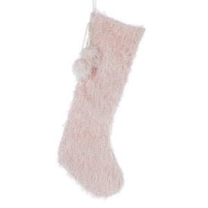 Christmas Stocking - Blush with Fur