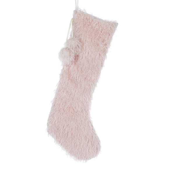 Christmas Stocking - Blush with Fur