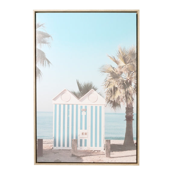 Framed Canvas - Coast Beach Huts