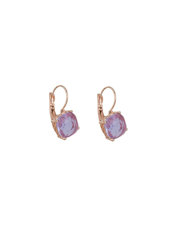 Earrings - Cushion Drop Crystal Lilac