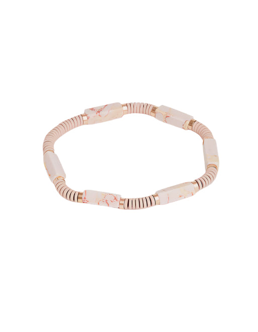 Stella + Gemma - Bracelet Hematite Stone Blush