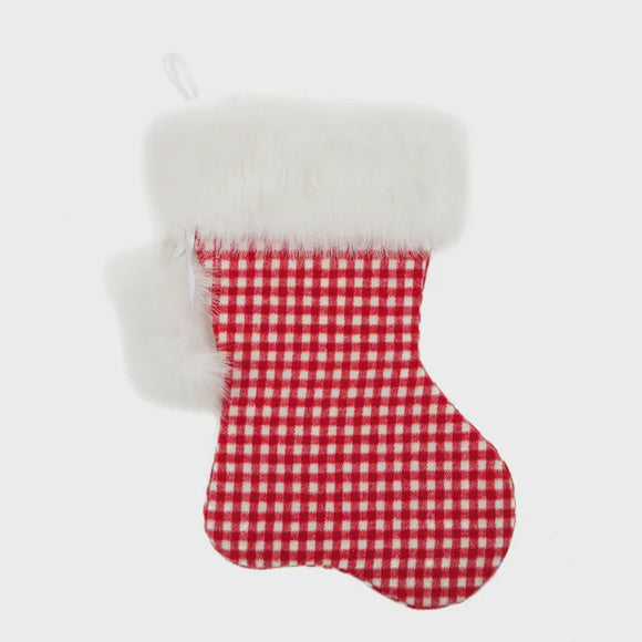 Christmas Stocking - PomPom Red & White