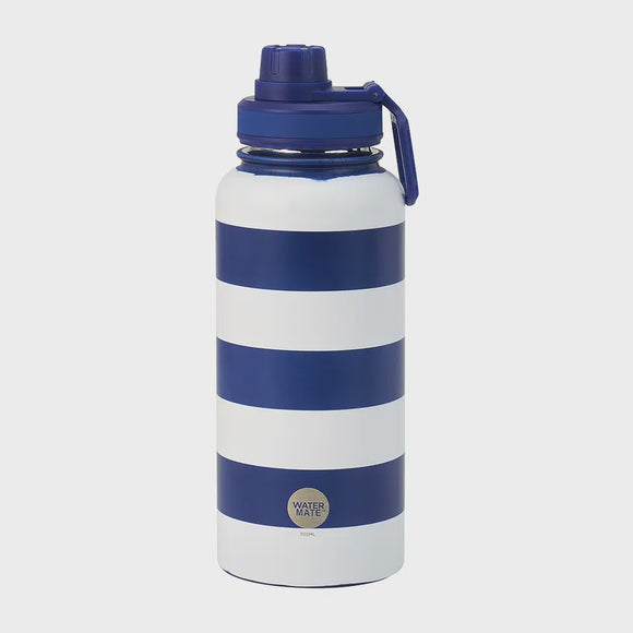 Watermate Stainless Drink Bottle - Navy Stripe 950ml