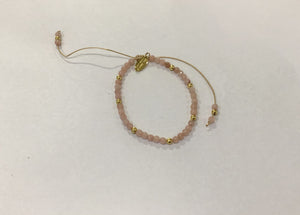 Riviera Bracelet - Rose Quartz Gold