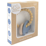 Silicone Beechwood Teether - Elephant Steel Blue