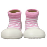 Little Eaton Rubber Soled Socks - Pink Stripe