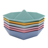Silicone Origami Bath Boats 6pk - Multicolour