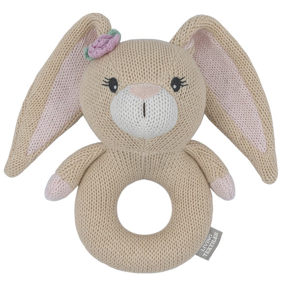 Knitted Hand Rattle - Amelia the Bunny