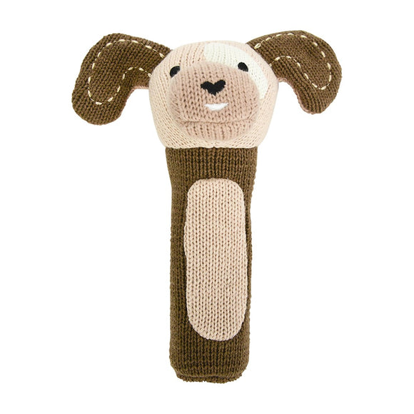 Knitted Hand Rattle - Puppy