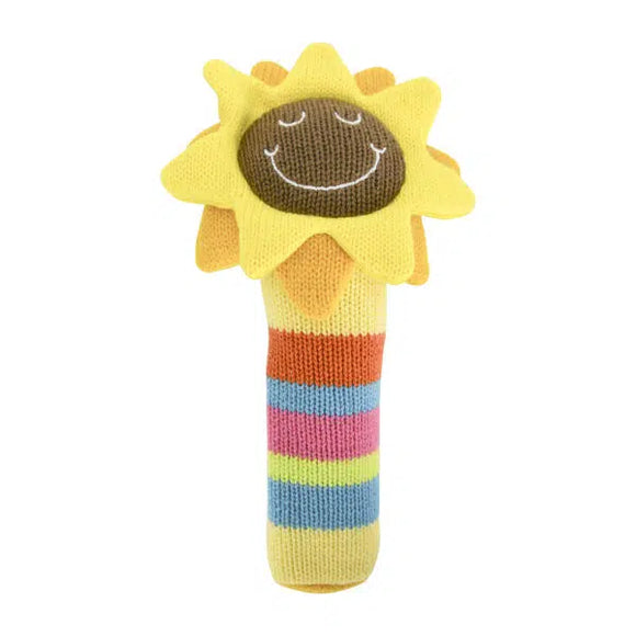 Knitted Hand Rattle - Sunflower