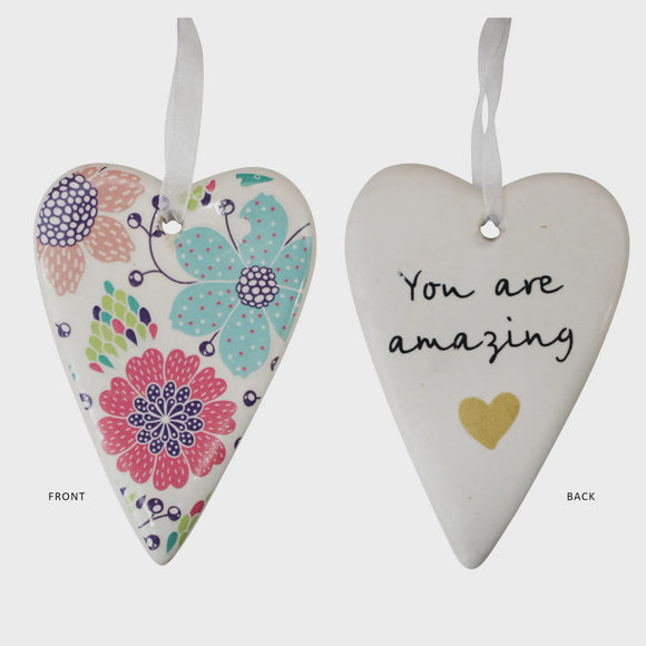 Hanging Heart - Floral/ Amazing