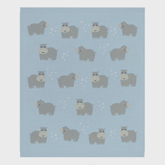 Whimsical Baby Blanket - Hippo