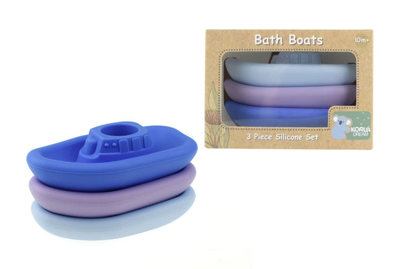 Silicone Bath Boats 3pc - Purple