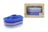 Silicone Bath Boats 3pc - Purple
