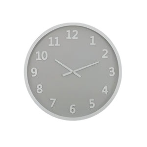 Wall Clock - Charli White Wood & Metal - 60cm