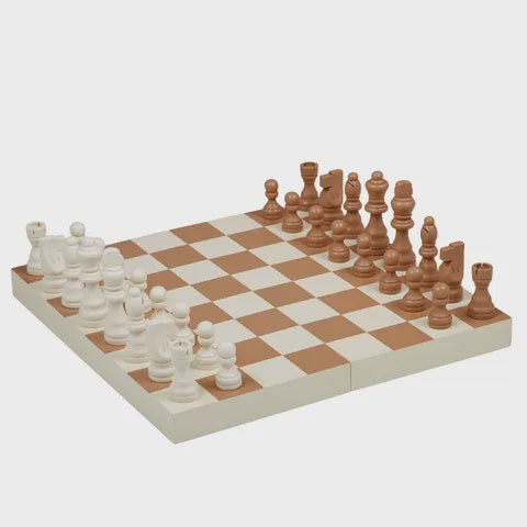 Game - Wooden Chess Board Tan/ Natural
