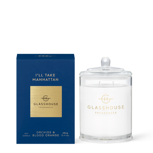 GLASSHOUSE FRAGRANCES I'll Take Manhattan Triple Scented Soy Candle