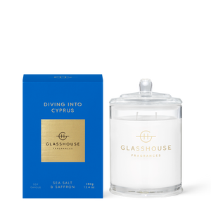 GLASSHOUSE FRAGRANCES Diving Into Cyprus Triple Scented Soy Candle