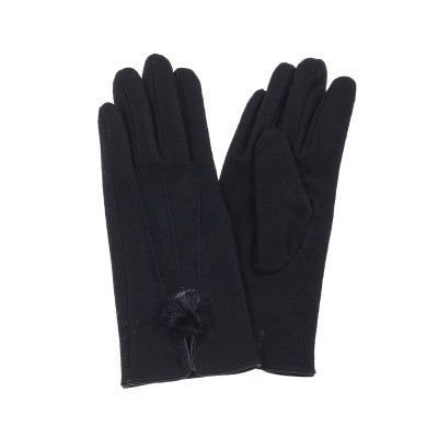 Gloves - Black Pom Pom
