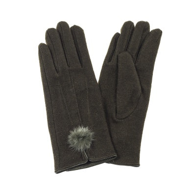 Gloves - Green Pom Pom