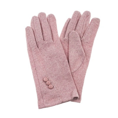 Gloves - Pink Three Buttons