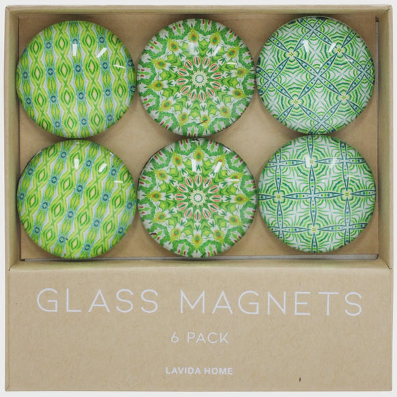 Glass Magnets Set/6 - Green with Envy