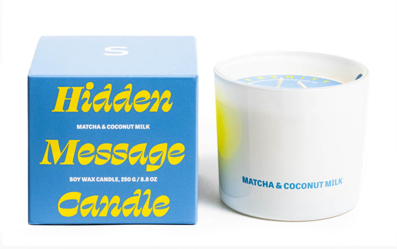 Hidden Message Candle - Matcha & Coconut Milk
