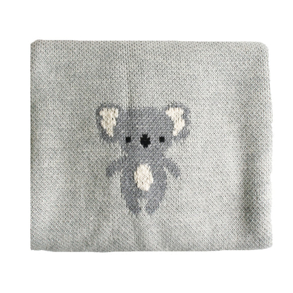 Koala Baby Blanket Organic Cotton - Grey