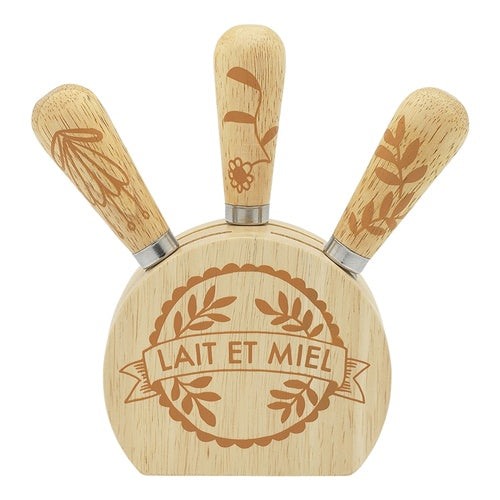 PORTO Le Fromage 4 Piece Wooden Cheese Set