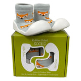 Little Eaton Rubber Soled Socks - Fox