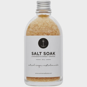 Salt Soak Bottle 350g  - Lavender + Sweet Orange