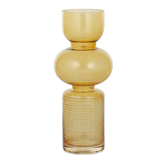 Glass Vase - Matar - Amber - 13x30cm