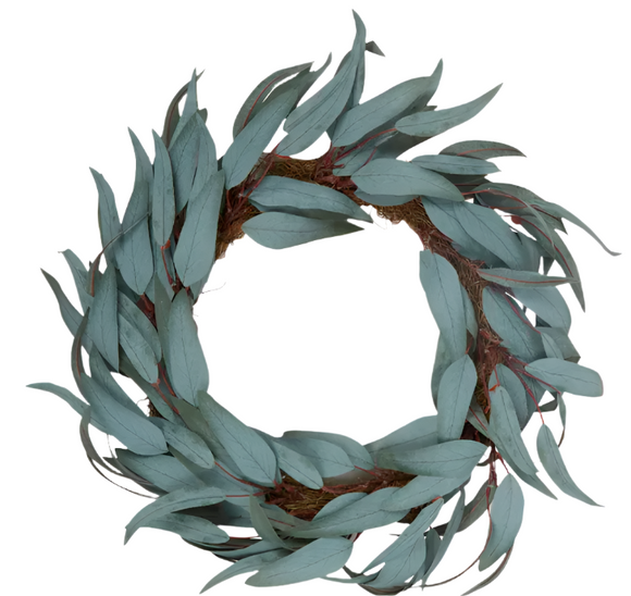 Fabric Leaf Wreath 56cm