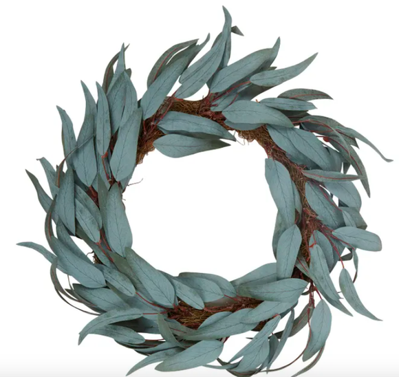Fabric Leaf Wreath 56cm