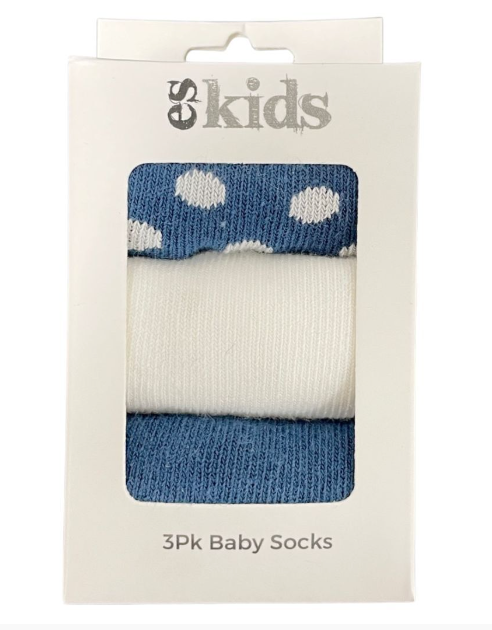 Baby Socks Boxed - Spotted 3pk