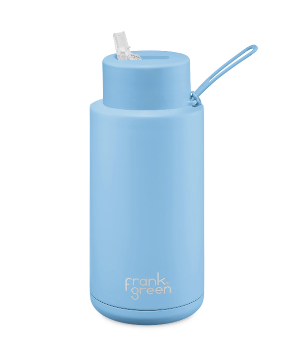 Frank Green - Ceramic Reusable Bottle Straw Lid 34oz Sky Blue