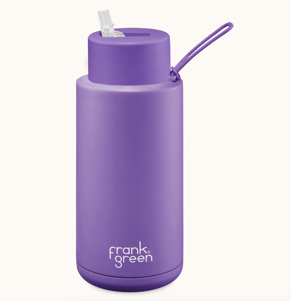 Frank Green - Ceramic Reusable Bottle Straw Lid 34oz - Cosmic Purple