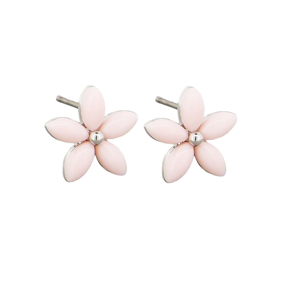 Earrings - Pink Petal Flower Stud