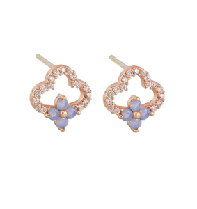 Earrings - Crystal Flower Cloud Rose Gold