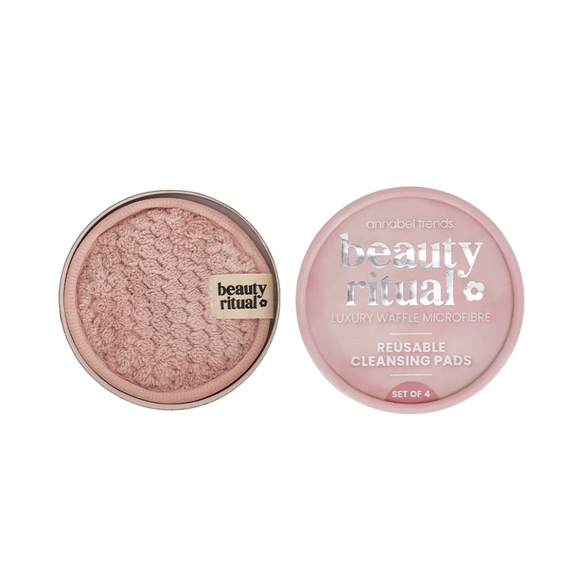 Beauty Ritual Luxury Waffle Cleansing Pads 4pc - Dusty Pink