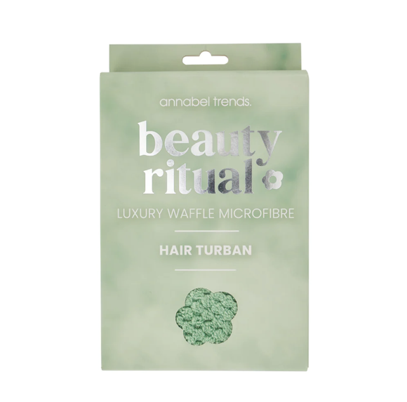 Beauty Ritual Luxury Waffle Hair Turban - Moss
