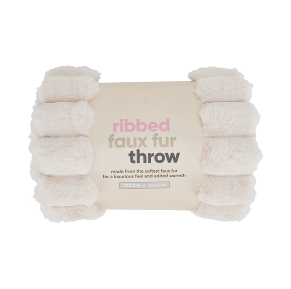 Throw Ribbed Fur - Cream